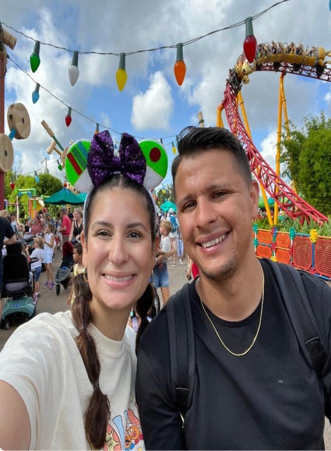 CLGIFT Princess Minnie Ears,Pick your color, Flower Minnie Ears, Floral minnie ears, Purple Sparkle Mouse Ears (Buzz) - Image 2