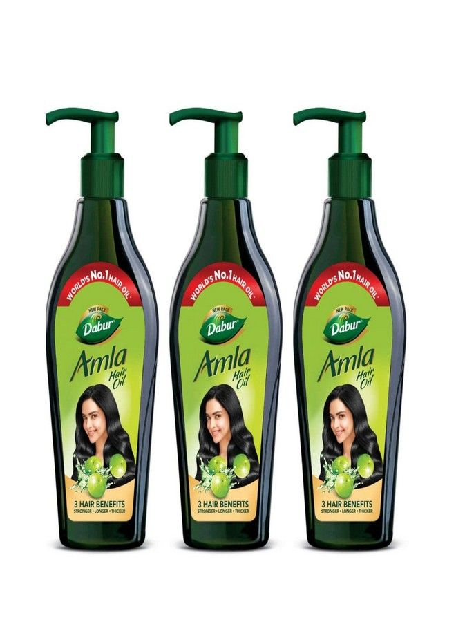 Dabur Amla Hair Oil, 550 ml (Pack of 3) | Stronger, Longer and Thicker Hair - Image 1