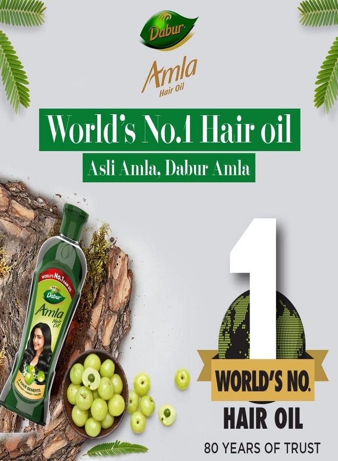 Dabur Amla Hair Oil, 550 ml (Pack of 3) | Stronger, Longer and Thicker Hair - Image 2