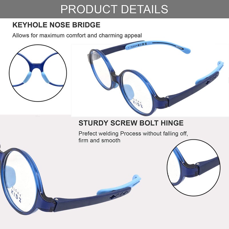 Flexi Kidz 1146 Blue Cut Antiglare Zero Power Computer Glasses for 3-15 Yrs kids - Image 5