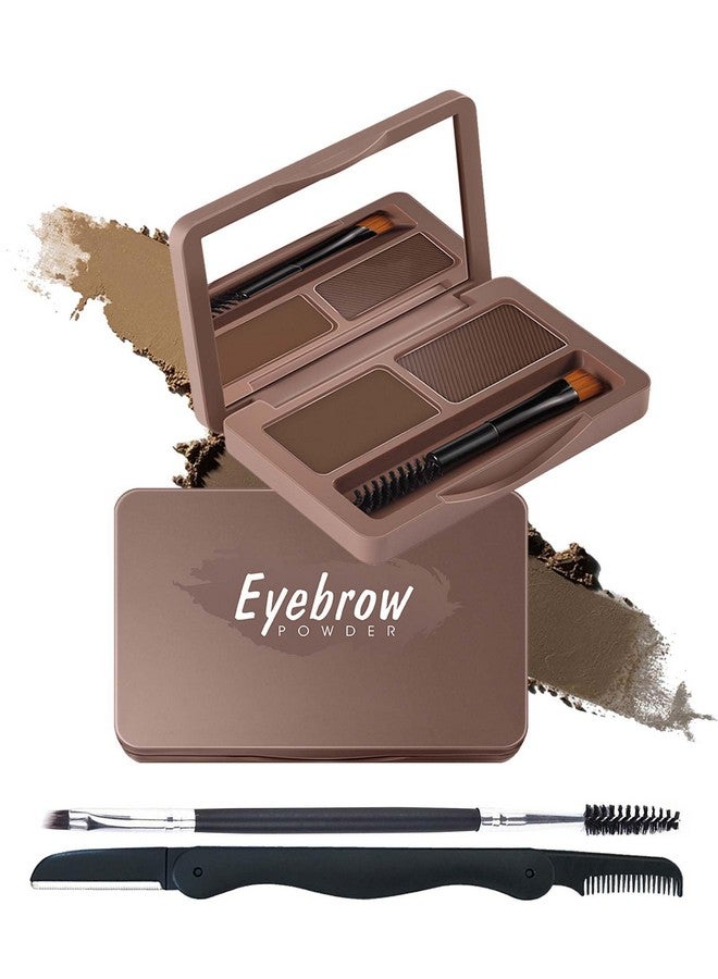 LYSdefeu Eyebrow Powder Kit2 Colors Soft Eye Brow Tinted Powder Palette Waterproof & Long Lasting Dark/Light Brown Brow Filler Professional Eyebrow Contour Makeup For Women With Mirror Brow Brush & Razor1 - Image 1