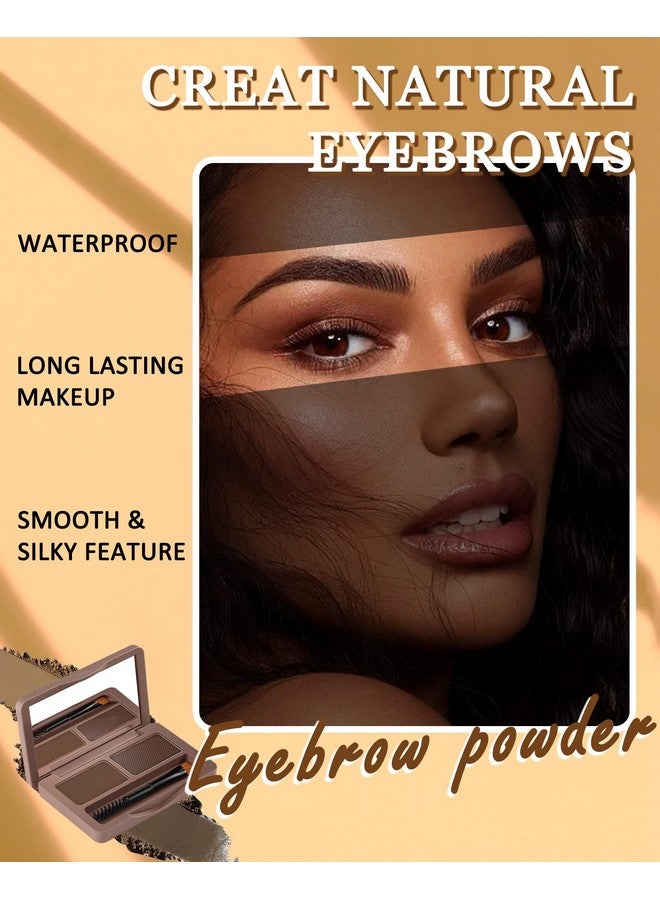 LYSdefeu Eyebrow Powder Kit2 Colors Soft Eye Brow Tinted Powder Palette Waterproof & Long Lasting Dark/Light Brown Brow Filler Professional Eyebrow Contour Makeup For Women With Mirror Brow Brush & Razor1 - Image 4