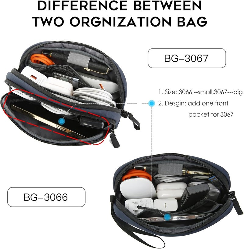BANGE Cable Organizer Pouch， Travel Water Resistant Tech Accessories Bag Carry Storage，Electronic Organizer Accessory Case for Charger, Cables, Power Bank - Image 4