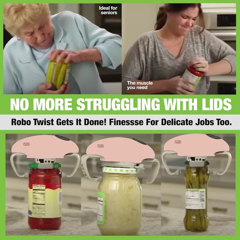 Emson Robotwist Electric Jar Opener Top Rated for Seniors, Deluxe Model with Improved Torque, 1 Touch Automatic Easy Jar Opener for Weak Hand and Arthritis – Works on All Jar Sizes - Image 4