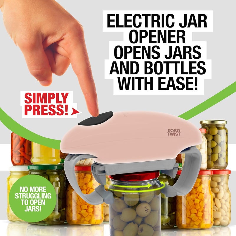 Emson Robotwist Electric Jar Opener Top Rated for Seniors, Deluxe Model with Improved Torque, 1 Touch Automatic Easy Jar Opener for Weak Hand and Arthritis – Works on All Jar Sizes - Image 2