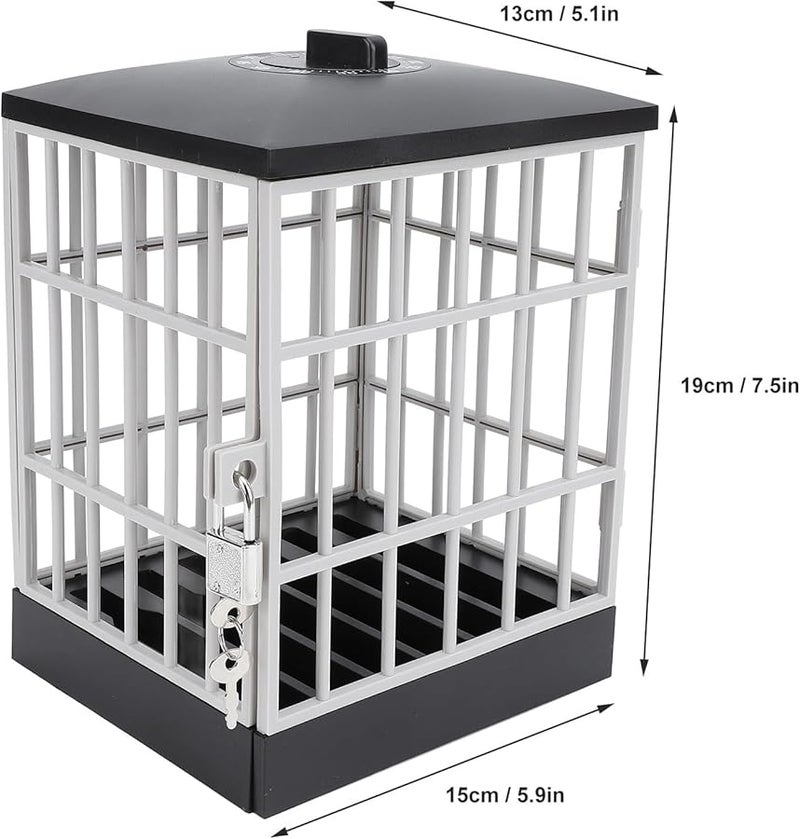 سجن الهاتف صندوق قفل منظم مؤقت حامل قفص أسود ورمادي 15x19x13 سم - Image 4