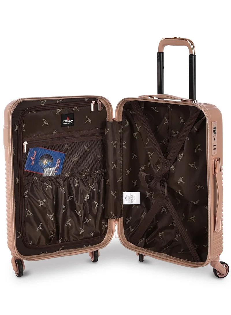 Track Track Hard Carry On Cabin Luggage ABS Trolley Travel Bag with TSA Lock & Smooth Wheels, Lightweight and Durable, 20 Inch, HK222-20