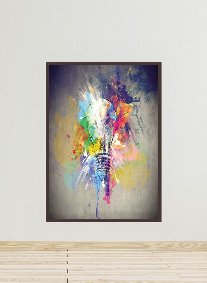 ماركتنا لوحة جدارية قماشية فنية لتزيين الحائط بتصميم عصري مع برواز بني مجوف مقاس 120x80سم قطعة واحدة - Image 1