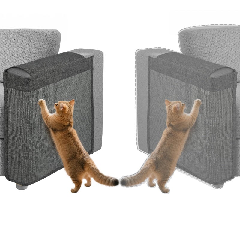 Oroonoko Reversible Cat Scratch Couch Protector Made of Natural Sisal for Ultimate Furniture Protection,Couch Protector from Cat Claws,Couch Corner Cat Scratcher, Universal Fit Both Sides(Dark Grey,1-Pack) - Image 1