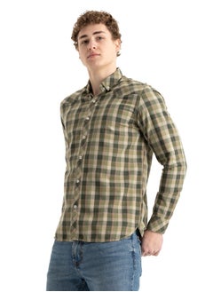 Shirt Men's, Stylish, Oxford Cotton , Green , Multicolor