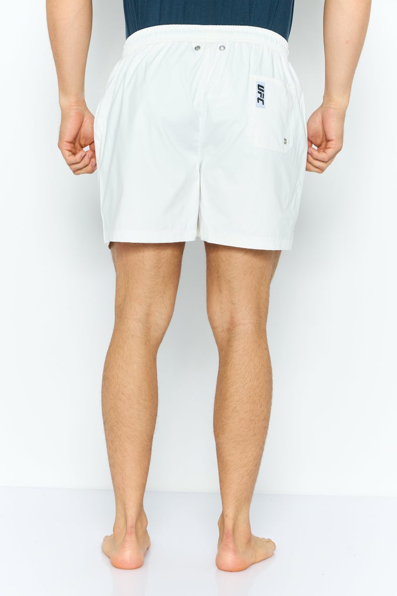 Ufc Men Brand Logo Board Shorts, White  - Image 4