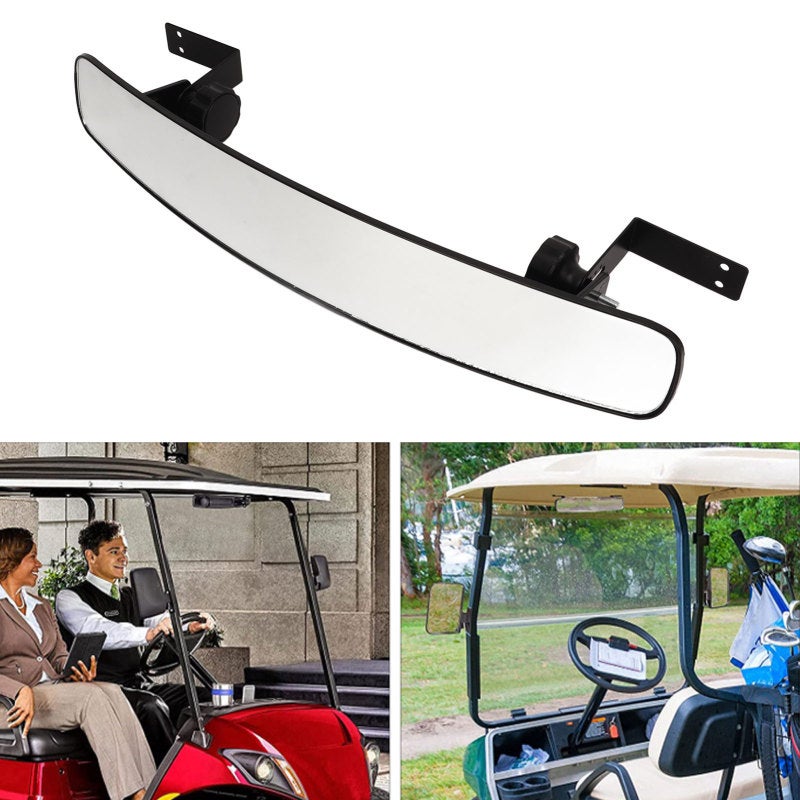 Golf Cart Rear View Mirror 2.75 X 16.5in Curved Design - 150 Degree Wide Angle View Universal Golf Mirror for Golf Cart Safety, Club Car, E-Z-GO, Star Carts, Zone Carts - Image 3