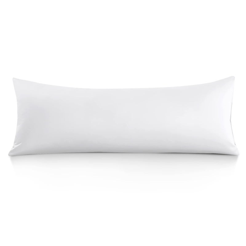 Oubonun 100 Cotton Body Pillowcase  800 Thread Count21x54 Moisture Absorbent and Breathable Premium Hotel Body Pillow Cover for All Seasons White