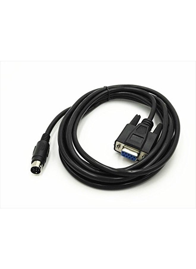 xjs - Mini Din Male Connector PLC Programming Adapter Cable 3 Meters 10Ft Length (RS232 DB9 to 8P) - Image 1