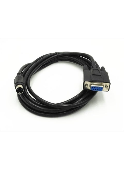 Mini Din Male Connector PLC Programming Adapter Cable 3 Meters 10Ft Length (RS232 DB9 to 8P)