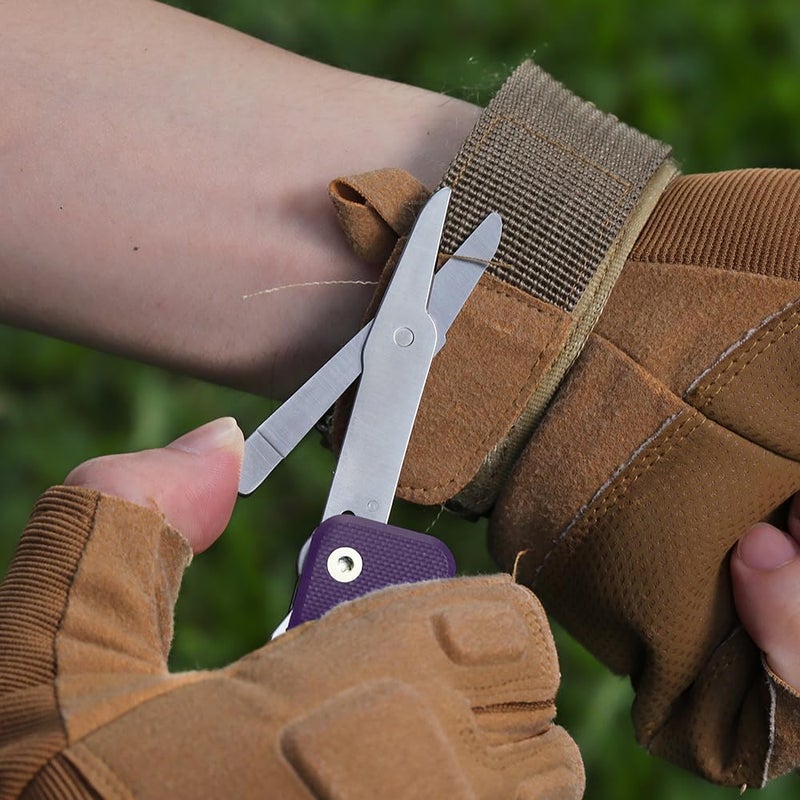 ROXON S503G 9 in 1 Mini Multi Tool EDC Pocket Knife Multitool with G10 Handle,Scissors,Screwdriver,Threader,Awl, Flat Screwdriver,Ruler,Tweezers for Outdoors Fishing Camping,Gifts for Men (Purple) - Image 2