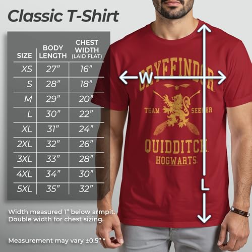 Harry Potter Warner Bros Gryffindor Quidditch Seeker Premium Soft Hand Solid Tee Cardinal - Image 4