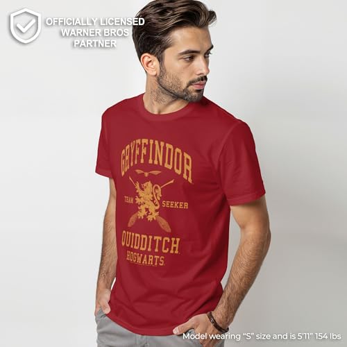 Harry Potter Warner Bros Gryffindor Quidditch Seeker Premium Soft Hand Solid Tee Cardinal - Image 2