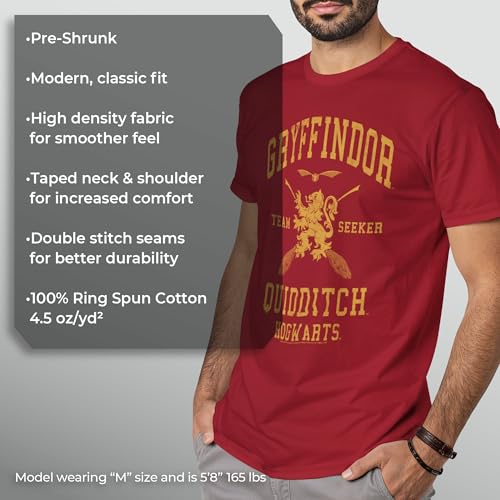 Harry Potter Warner Bros Gryffindor Quidditch Seeker Premium Soft Hand Solid Tee Cardinal - Image 5