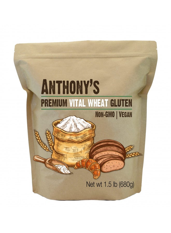 Anthony's Anthony's Vital Wheat Gluten, 1.5 lb, High in Protein, Vegan, Non GMO, Keto Friendly, Low Carb - Image 1
