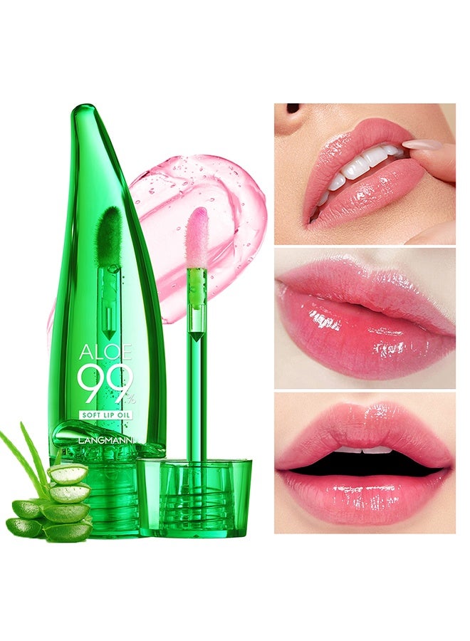 LANGMANNI Aloe Lip Oil,  Magic Color Changing Lipstick Long Lasting Nutritious Lip Oil Lips Moisturizer Aloe Vera Lip Stick Color Change Lip Gloss Mood Lipstick Lips Shine Primer Lip Balm - Image 1