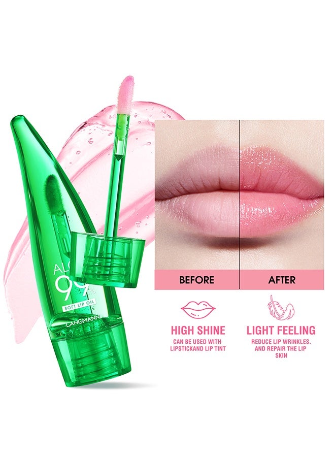 LANGMANNI Aloe Lip Oil,  Magic Color Changing Lipstick Long Lasting Nutritious Lip Oil Lips Moisturizer Aloe Vera Lip Stick Color Change Lip Gloss Mood Lipstick Lips Shine Primer Lip Balm - Image 2
