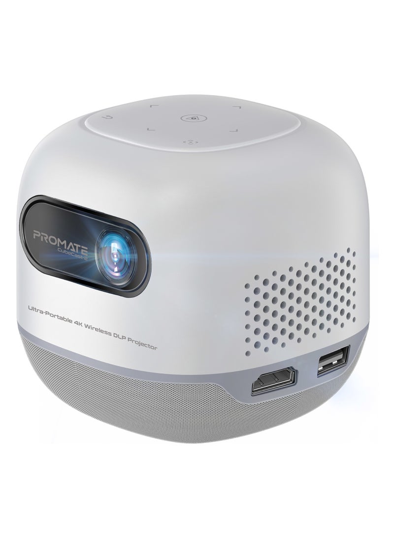 بروميت جهاز عرض بروجيكتور محمول بدقة عالية، يدعم 4K، مشاركة الشاشة لاسلكيًا، مكبر صوت مدمج وبلوتوث، تصحيح تلقائي للانحراف، شاشة زاهية، منفذ USB ,HDMI - Image 2