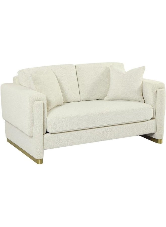 Comfynest Comfynest Eltham 2-Seater Fabric Sofa With 2 Years Warranty 165X92X79Cm White - Image 4