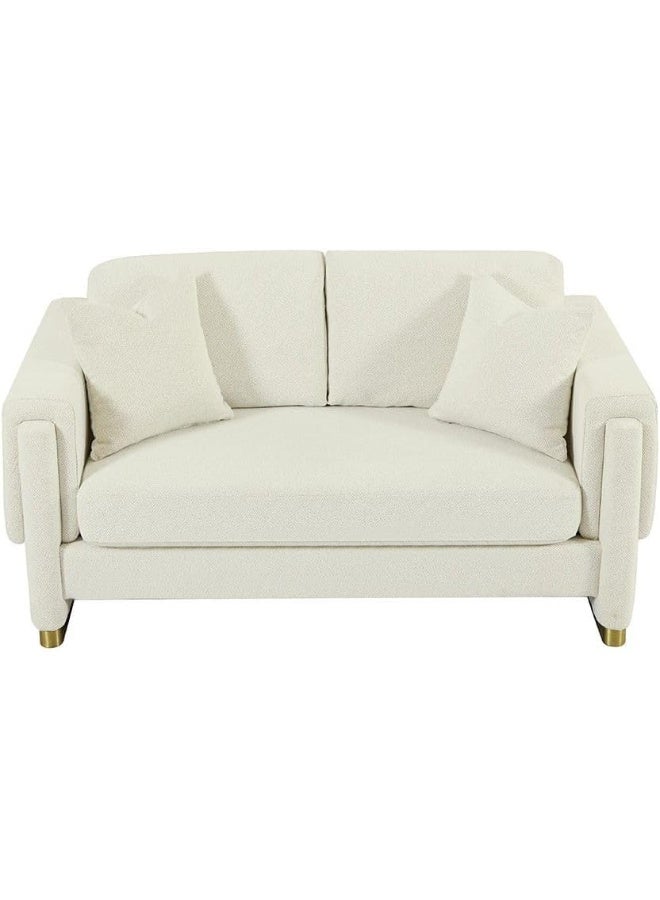 Comfynest Comfynest Eltham 2-Seater Fabric Sofa With 2 Years Warranty 165X92X79Cm White - Image 2