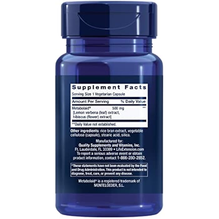 Life Extension Body Trim and Appetite Control, Lemon Verbena, Hibiscus, Healthy Weight, Promotes Satiety, Weight Management, Gluten Free, Non-GMO, 1-Daily, Vegetarian, 30 Capsules - Image 2