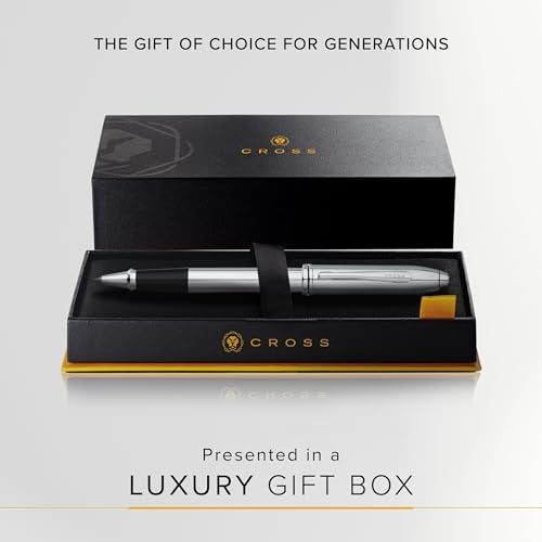 Cross Townsend Refillable Rollerball Pen Presented in a Luxury Gift Box - Medium Point, Black Ink, Lustrous Chrome - Image 5