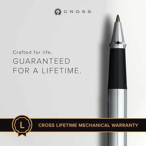 Cross Townsend Refillable Rollerball Pen Presented in a Luxury Gift Box - Medium Point, Black Ink, Lustrous Chrome - Image 3
