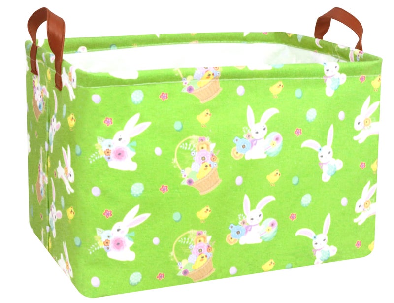 BOOHIT Large Easter Baskets for Kids Personalized Baby Girl Easter Basket Cute Teen Boy Spring Decor Flower Basket Bunny Egg - Image 2