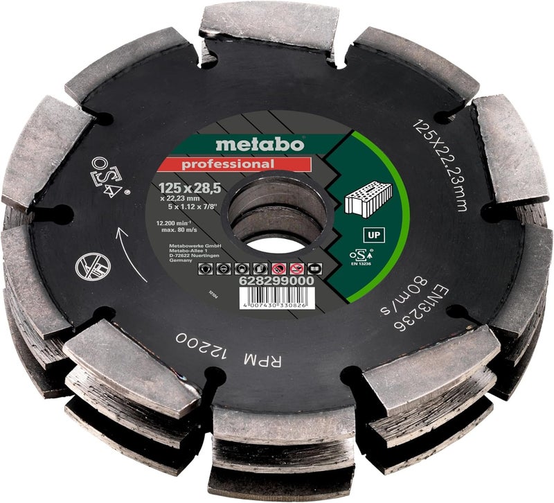 Metabo شفرة ميتابو نموذج التطبيق للخرسانة 5x1316x78 شفرة الماس للتقطيع 628299000 عجلات الماس لشفرة التقطيع - Image 1