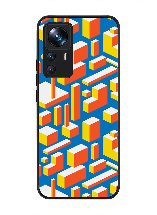 Stylizedd Rugged Black edge case for Xiaomi 12T/12T Pro Slim fit Soft Case Flexible Rubber Edges Anti Drop TPU Gel Thin Cover - 3D Geometry - Image 1