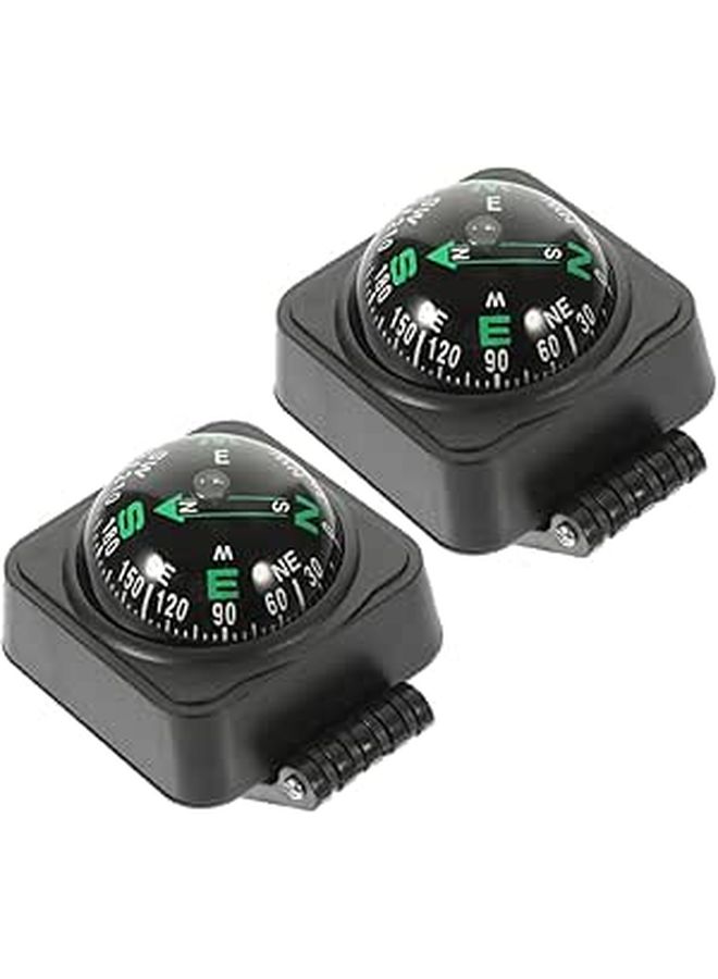 Adjustable Dashboard Compass Ball 2pcs Automotive Compass For Truck SUV RV Hiking Navigation - Image 1