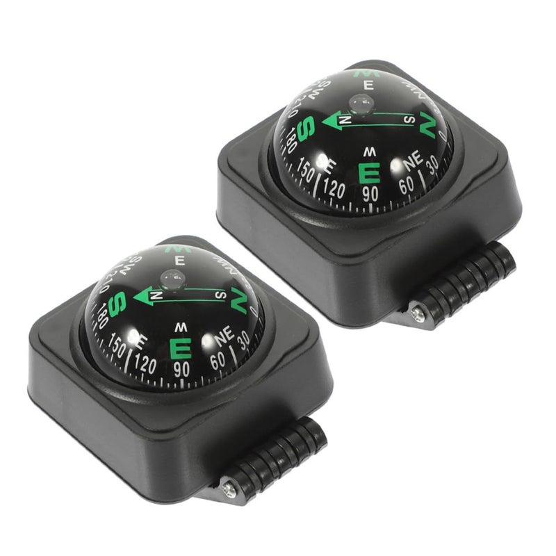 Adjustable Dashboard Compass Ball 2pcs Automotive Compass For Truck SUV RV Hiking Navigation - Image 2