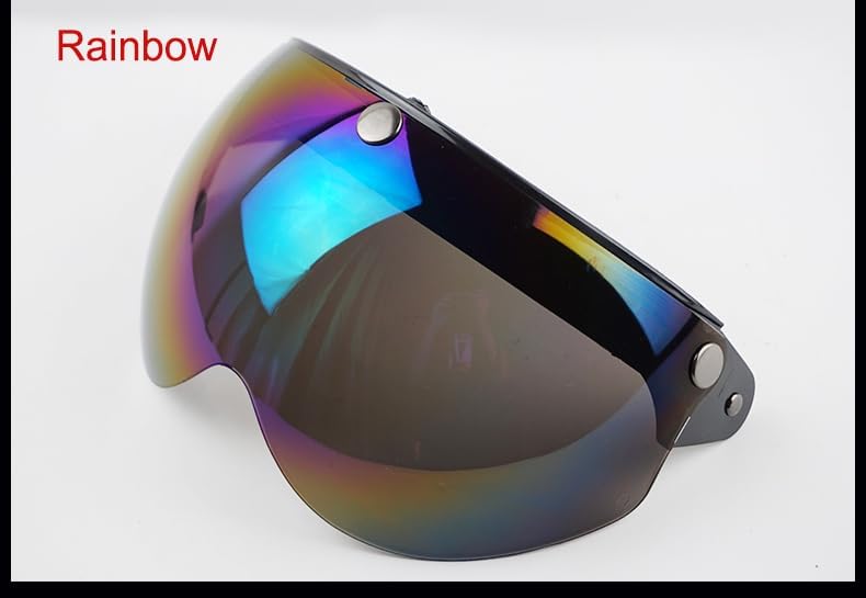 VCOROS Universal 3-Snap Retro Helmet Visor - Rainbow - Image 3