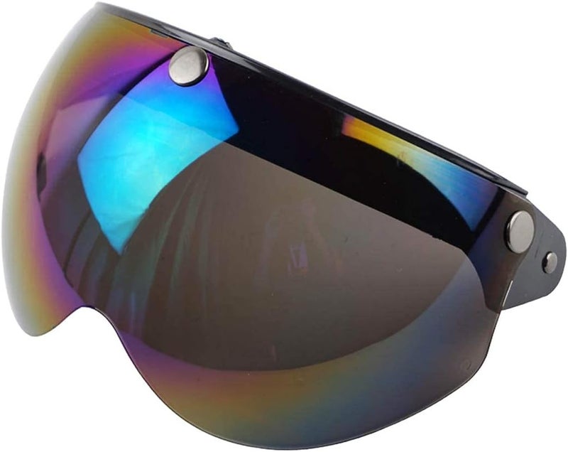 VCOROS Universal 3-Snap Retro Helmet Visor - Rainbow - Image 1
