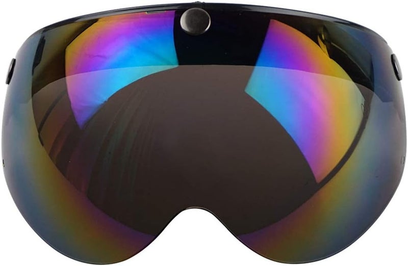 VCOROS Universal 3-Snap Retro Helmet Visor - Rainbow - Image 4