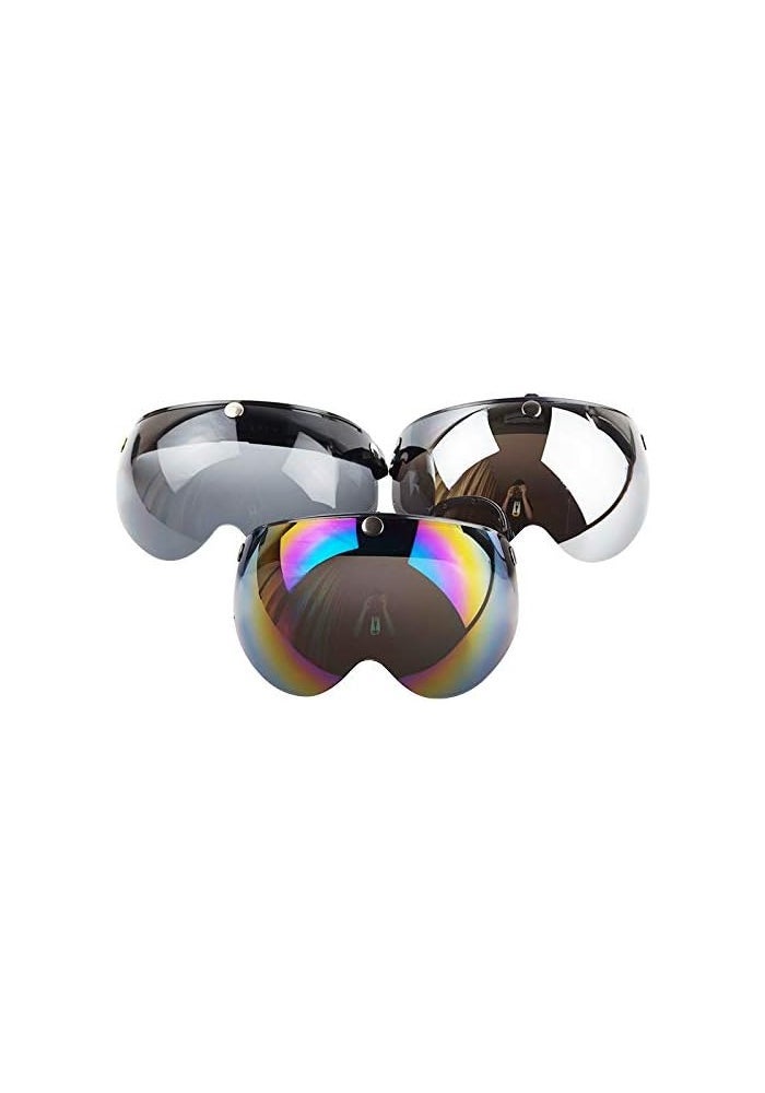 VCOROS Universal 3-Snap Retro Helmet Visor - Rainbow - Image 2