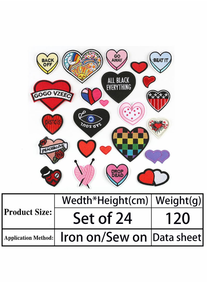Generic - 24Pcs Embroidered Patches for DIY Craft - Sew On/Iron On Applique Decorations for Clothing, Dresses, Pants, Hats, Jeans, and Backpacks. Perfect for Personalizing Your Style! - Image 1