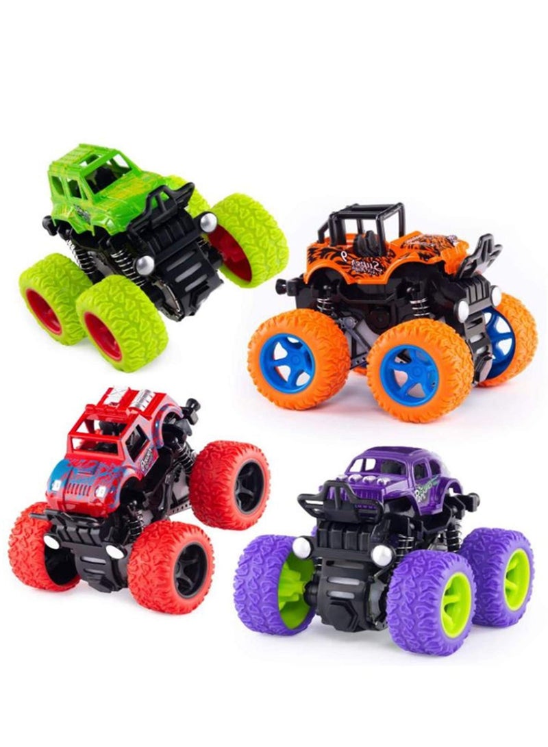 دوركو 4 جهاز كمبيوتر شخصي سيارات لعبة القصور للأطفال، الاحتكاك مدعومة لعبة السيارات دفع وتذهب المركبات، هدية عيد الميلاد حزب الإمدادات للأطفال الصغار الأطفال (4 لون) - Image 1