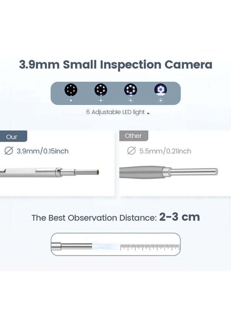 Ru syanl Digital Otoscope with Gyroscope 4.5 Inches Screen 3.9mm Ear Scope Camera with 6 Lights Earwax Removal Tool 32GB TF Card Supports Photo Snap and Video Recording  - Image 5