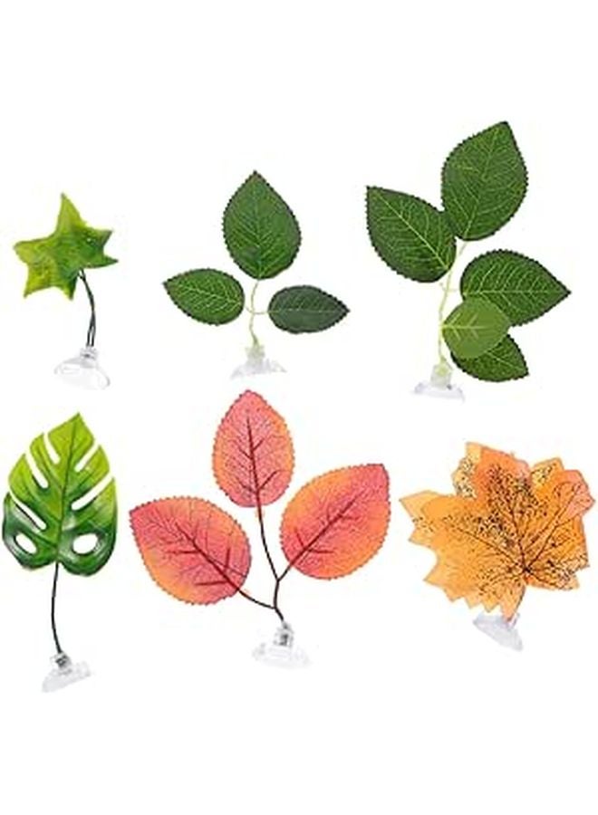 6pcs Betta Fish Tank Artificial Leaves Set with Wear Resistant Suckers Hammock Accessories - Image 1