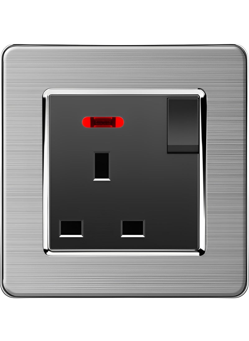Brushed stainless steel panel Wall Switch Socket,1 gang 2 way Switch,single double 13A, light dimmer, 20A, 45A, TV,TEL, Computer, cooker, door bell, Artistic Modern Swich soke - Image 5