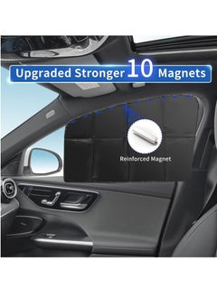 INFOSUN Car Side Window Sun Shade, 4 PCS Universal Magnetic Car Curtain for Baby and Kids with Blocks UV Rays, Reduce Damage from Direct Bright Sunlight and Heat, Universal Easy Fit Front Rear Seat  - Image 2