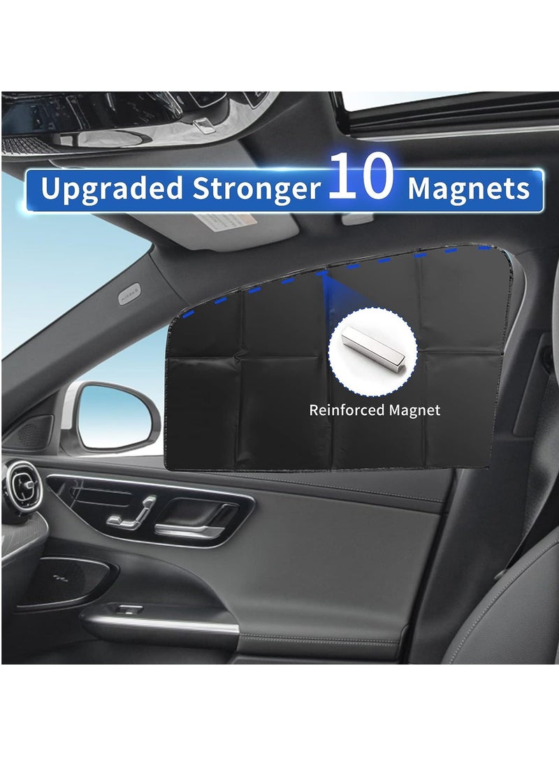 INFOSUN - Car Side Window Sun Shade, 4 PCS Universal Magnetic Car Curtain for Baby and Kids with Blocks UV Rays, Reduce Damage from Direct Bright Sunlight and Heat, Universal Easy Fit Front Rear Seat - Image 1