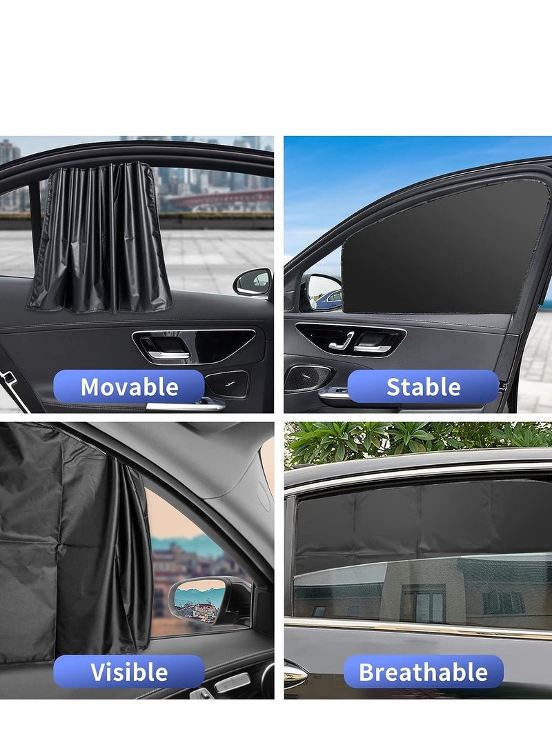 INFOSUN - Car Side Window Sun Shade, 4 PCS Universal Magnetic Car Curtain for Baby and Kids with Blocks UV Rays, Reduce Damage from Direct Bright Sunlight and Heat, Universal Easy Fit Front Rear Seat - Image 1