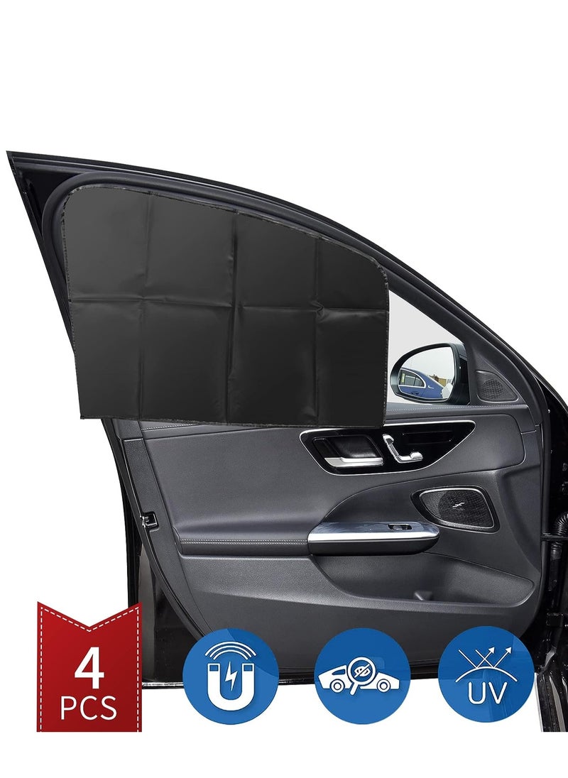 INFOSUN - Car Side Window Sun Shade, 4 PCS Universal Magnetic Car Curtain for Baby and Kids with Blocks UV Rays, Reduce Damage from Direct Bright Sunlight and Heat, Universal Easy Fit Front Rear Seat - Image 1